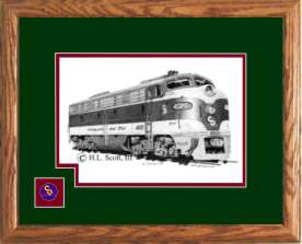 Chesapeake and Ohio Railroad #4020 art print framed in style D