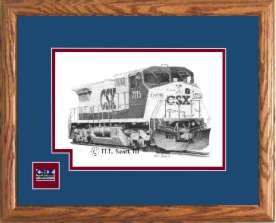 CSX Railroad 7715 art print framed in style D