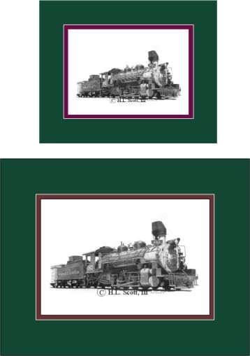 Durango and Silverton Narrow Gauge Railroad #482 art print matted