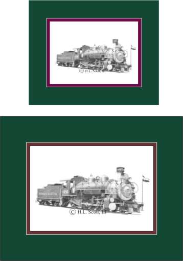 Durango and Silverton Narrow Gauge Railroad #486 art print matted