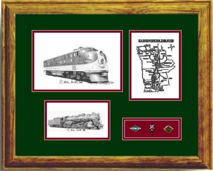 Illinois Central Railroad 4003 art print framed in style G