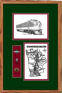 Illinois Central Railroad #4003 art print framed in style F