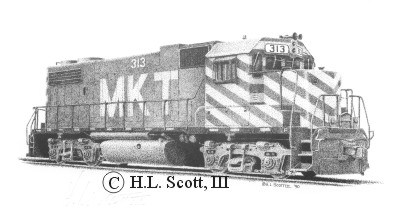 M K T railroad 313 art print