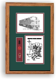Missouri Pacific Railroad #7014 art print framed in style F