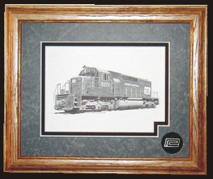 Penn Central Railroad  6277 art print framed in style B