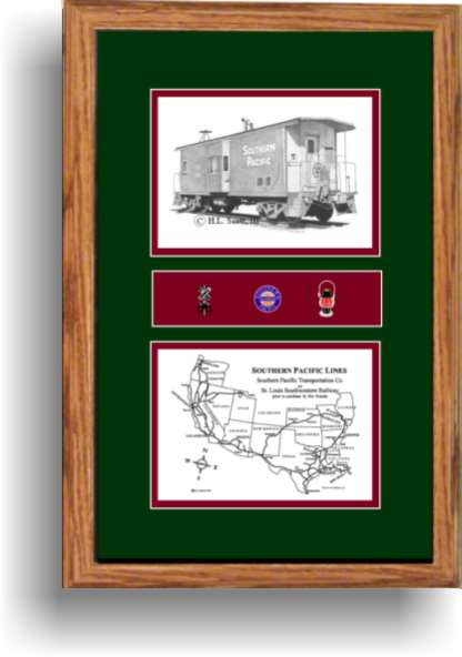 Southern Pacific Railroad art print  Caboose