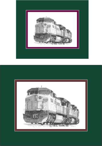 Union Pacific Railroad #9384 art print matted