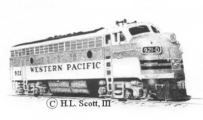 Western Pacific Railroad #921 art print